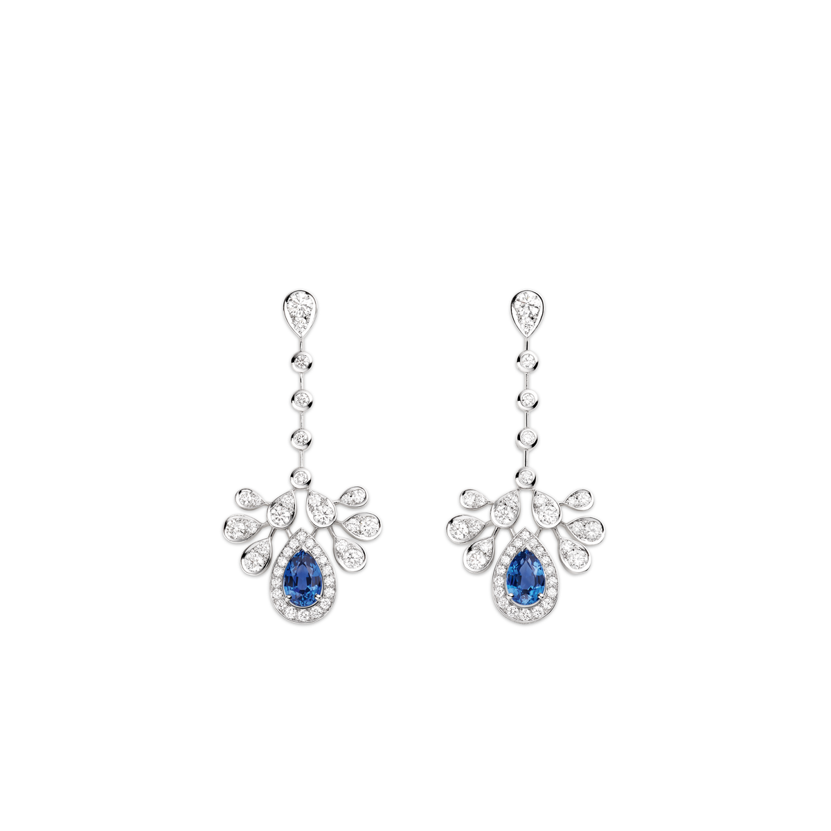 CHAUMET - 조세핀 - 이어링 - 화이트 골드 이어링, 사파이어, 다이아몬드 - 083460