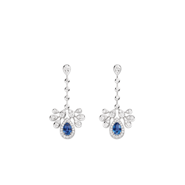 CHAUMET - Joséphine约瑟芬 - 耳环 - 白金耳环，蓝宝石和钻石