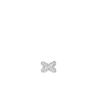 Boucle d'oreille en or blanc, diamants
