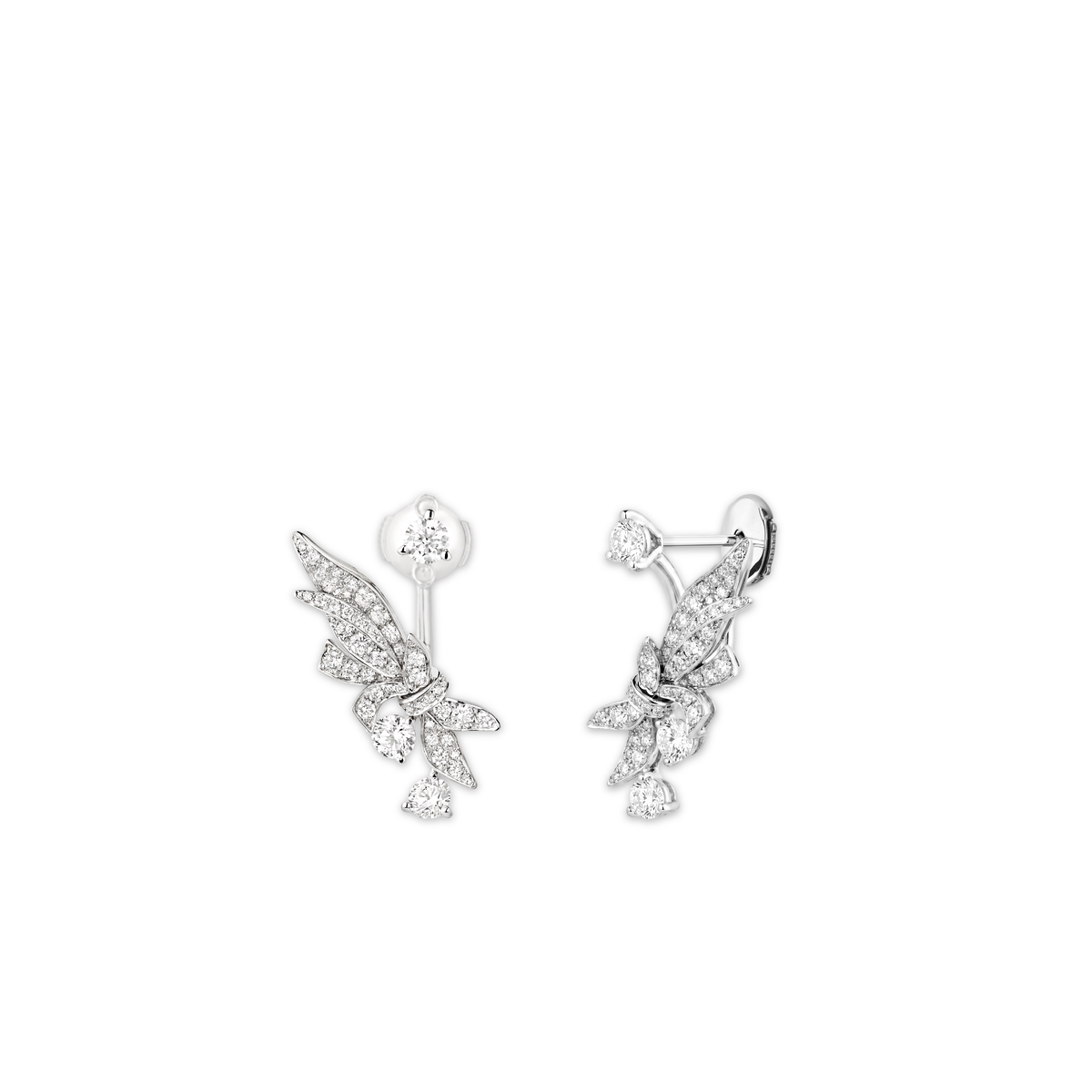 CHAUMET - LAURIER - EARRINGS - White gold earrings, diamonds - 083505