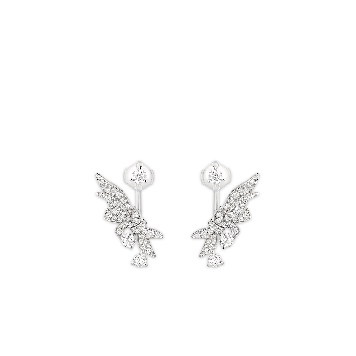 CHAUMET - LAURIER - EARRINGS - White gold earrings, diamonds - 083505