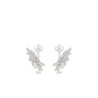 CHAUMET - LAURIER - EARRINGS - White gold earrings, diamonds - 083505