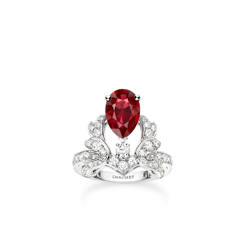 CHAUMET - JOSÉPHINE - RING - White gold ring, ruby and diamonds - 083515
