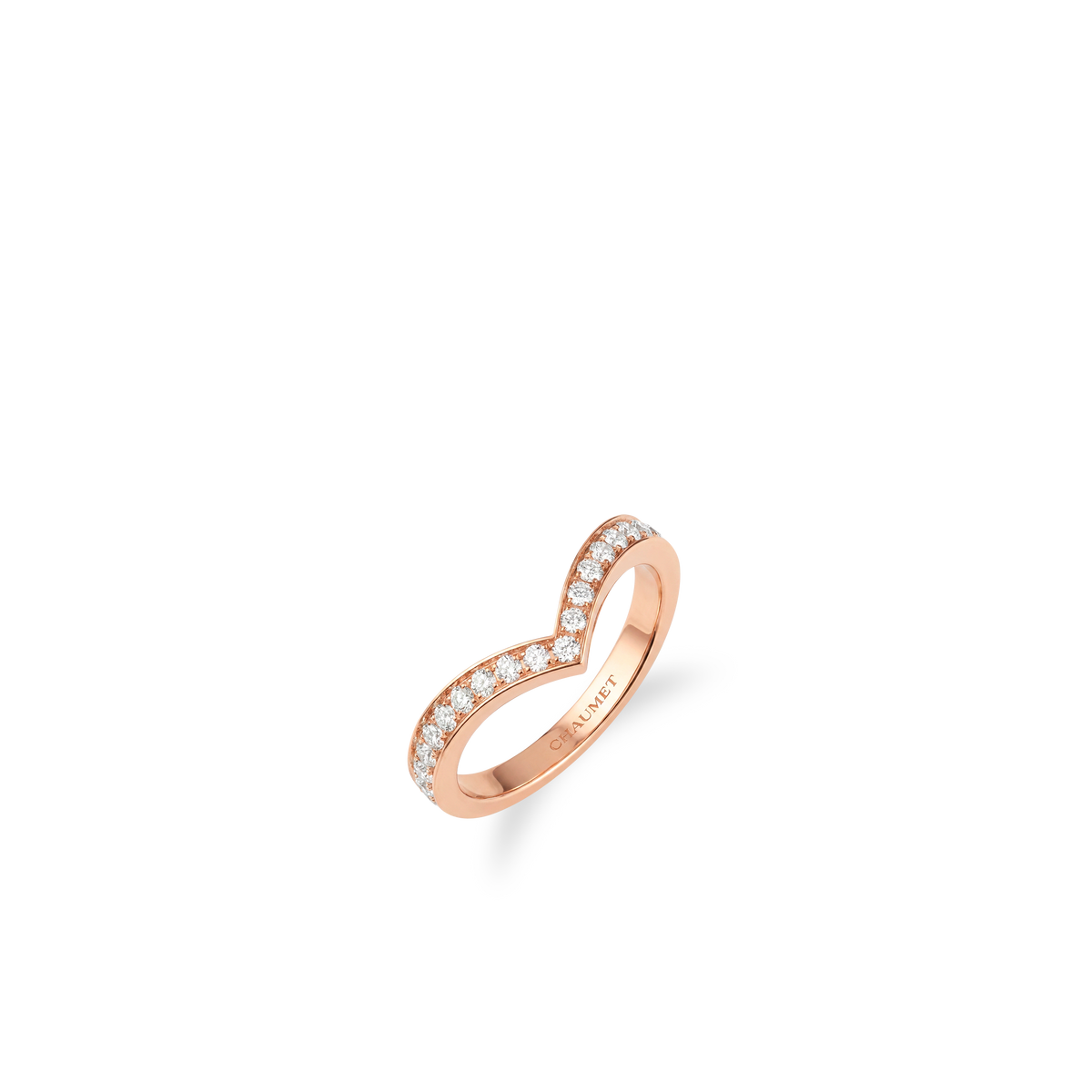 CHAUMET - JOSÉPHINE - RING - Rose gold ring 2.5mm, diamonds - 083517