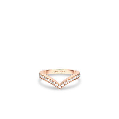 CHAUMET - JOSÉPHINE - RING - Rose gold ring 2.5mm, diamonds - 083517