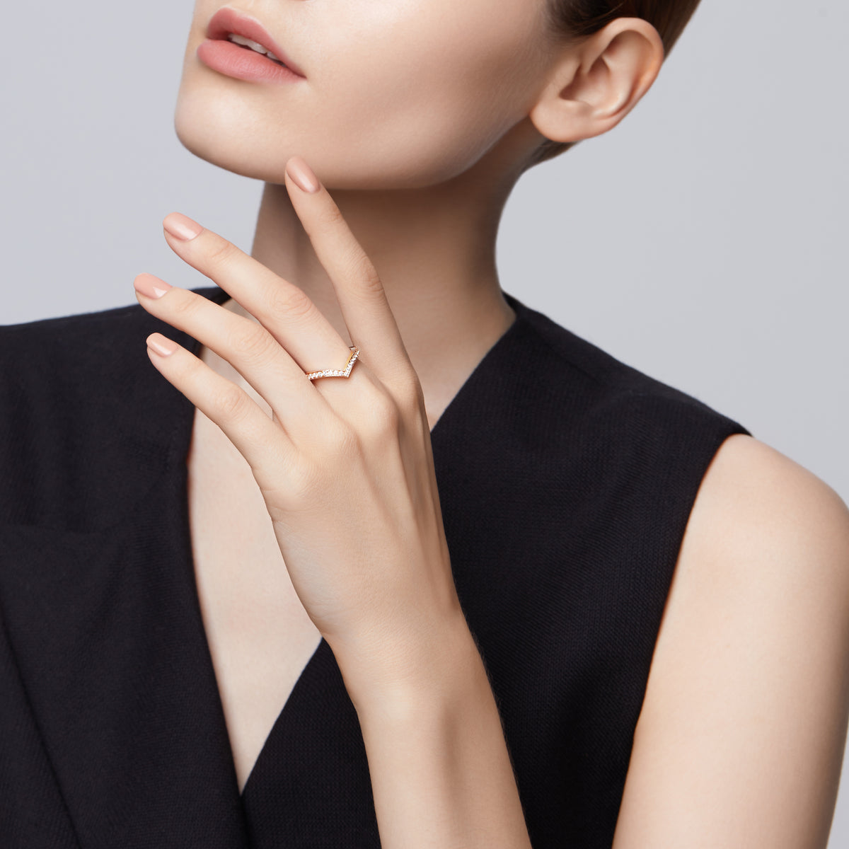 CHAUMET - Joséphine约瑟芬 - 戒指 - 玫瑰金戒指2.5毫米，钻石 - 083517