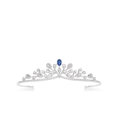 CHAUMET - جوزفين - زينة - تاج من الذهب الأبيض، حجر ياقوت أزرق وألماس - 083571