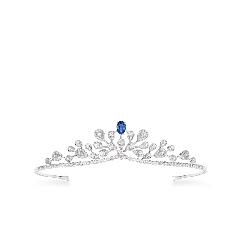 CHAUMET - JOSÉPHINE - ORNEMENT - White gold tiara, sapphire and diamonds - 083571