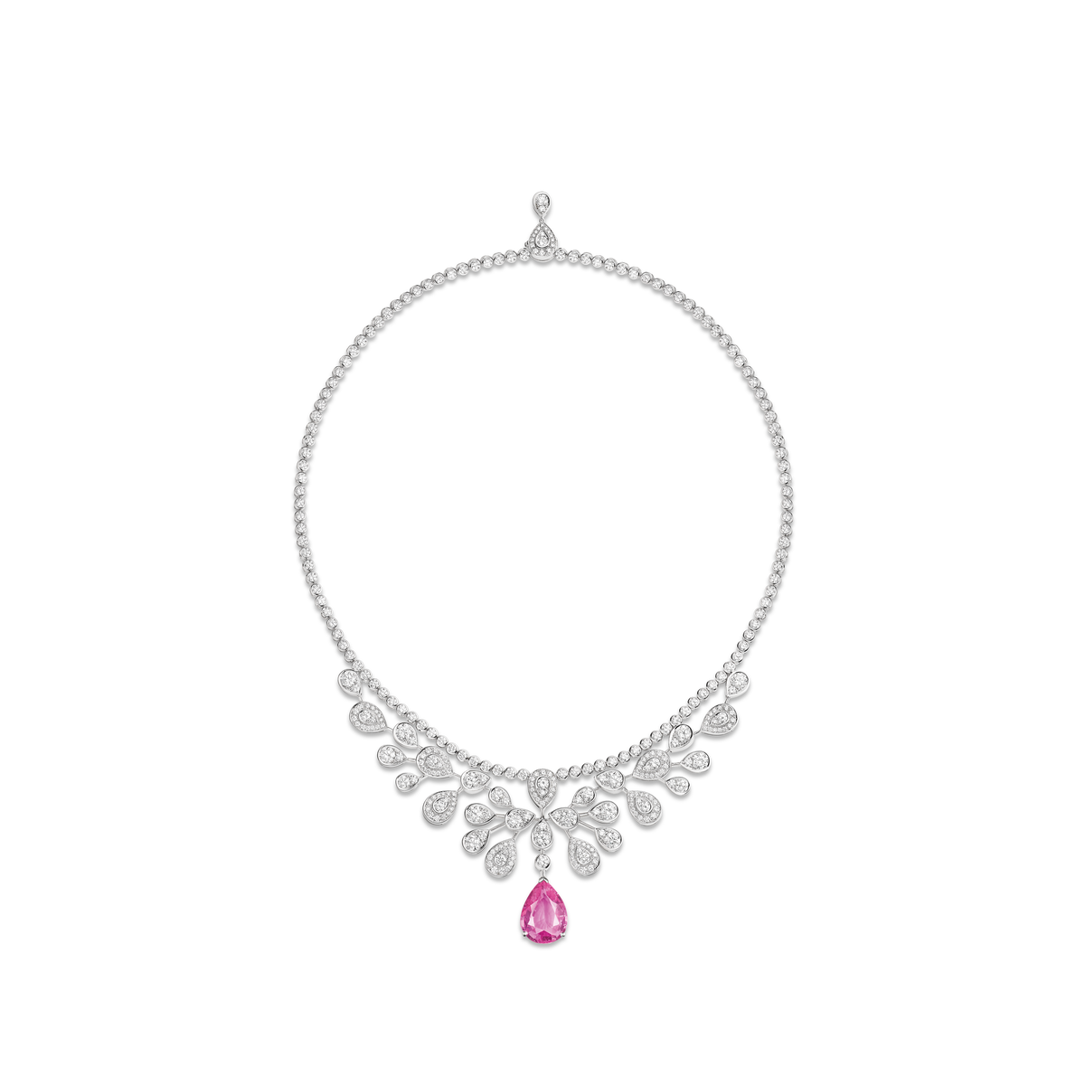 CHAUMET - 조세핀 - 네크리스 - 화이트 골드 네크리스, 핑크 사파이어, 다이아몬드 - 083787