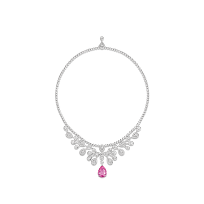 CHAUMET - JOSÉPHINE - COLLIER - Collier en or blanc, saphir rose et diamants - 083787