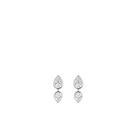 Boucles d'oreilles en or blanc, diamants