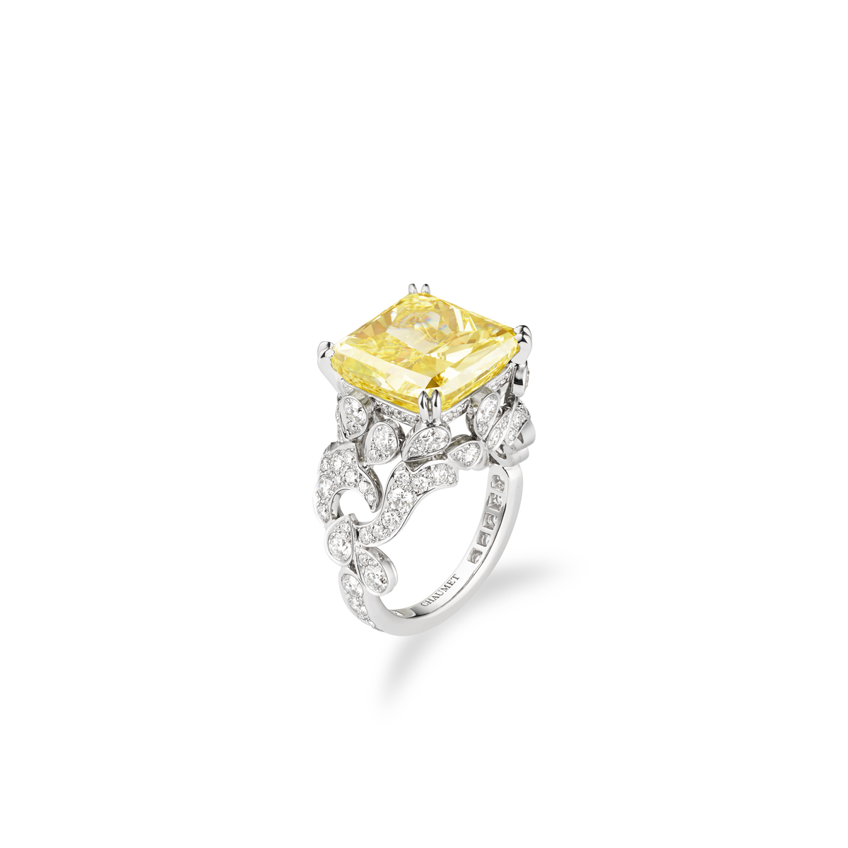 CHAUMET - JOSÉPHINE - RING - White gold ring, yellow diamond and diamonds - 083915