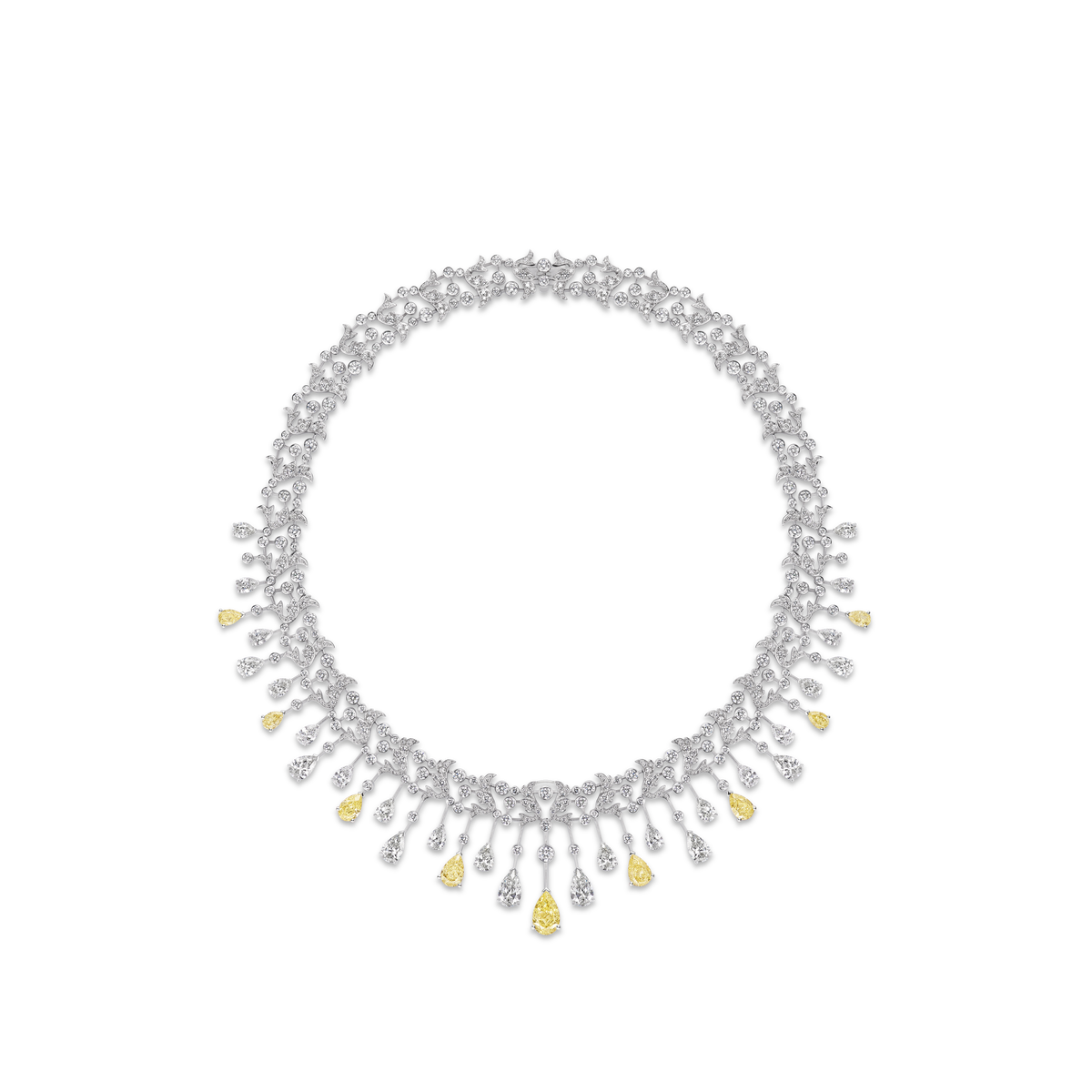 CHAUMET - JOSÉPHINE - NECKLACE - White gold necklace, yellow diamonds and diamonds - 083928
