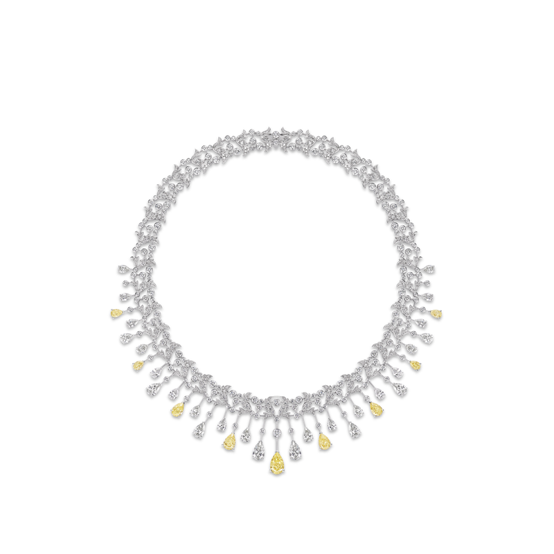 CHAUMET - JOSÉPHINE - NECKLACE - White gold necklace, yellow diamonds and diamonds - 083928
