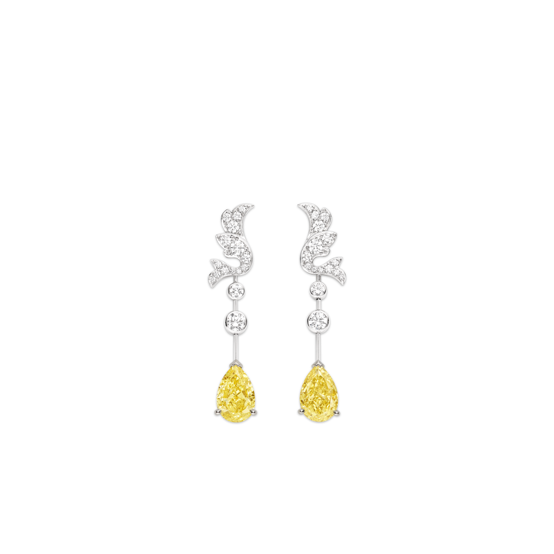 CHAUMET - JOSÉPHINE - EARRINGS - White gold earrings, yellow diamonds and diamonds - 083929