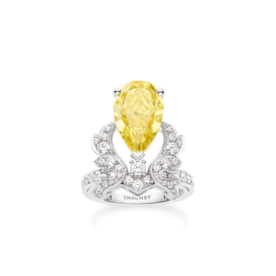 CHAUMET - JOSÉPHINE - RING - White gold ring, yellow diamond and diamonds - 083930