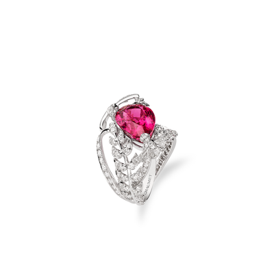 CHAUMET - L'ÉPI DE BLÉ DE CHAUMET - BAGUE - Bague en or blanc, tourmaline rose et diamants - 083942