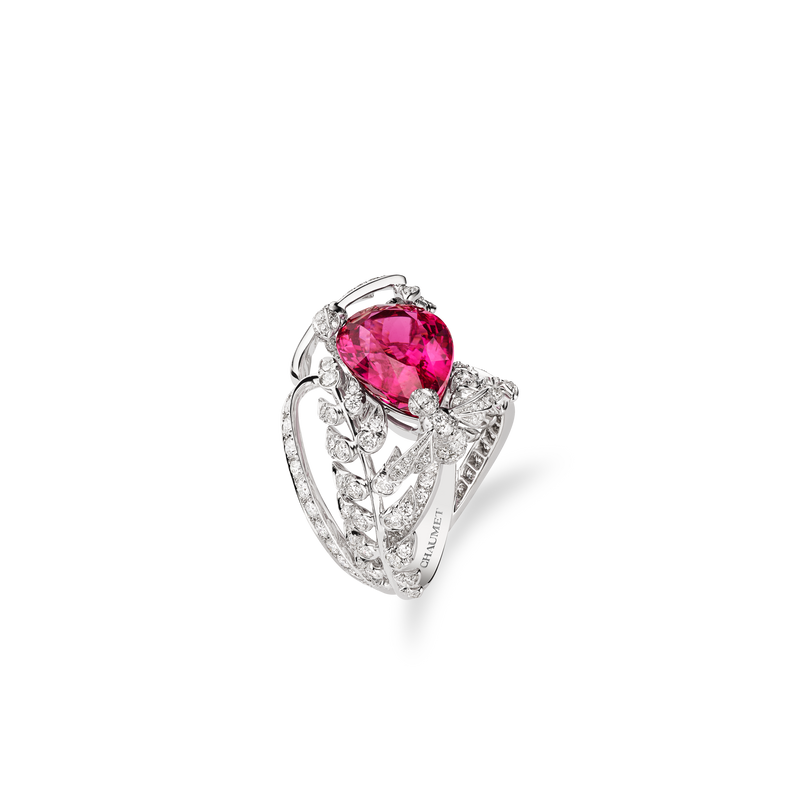 CHAUMET - L'ÉPI DE BLÉ DE CHAUMET - RING - White gold ring, pink tourmaline and diamonds - 083942