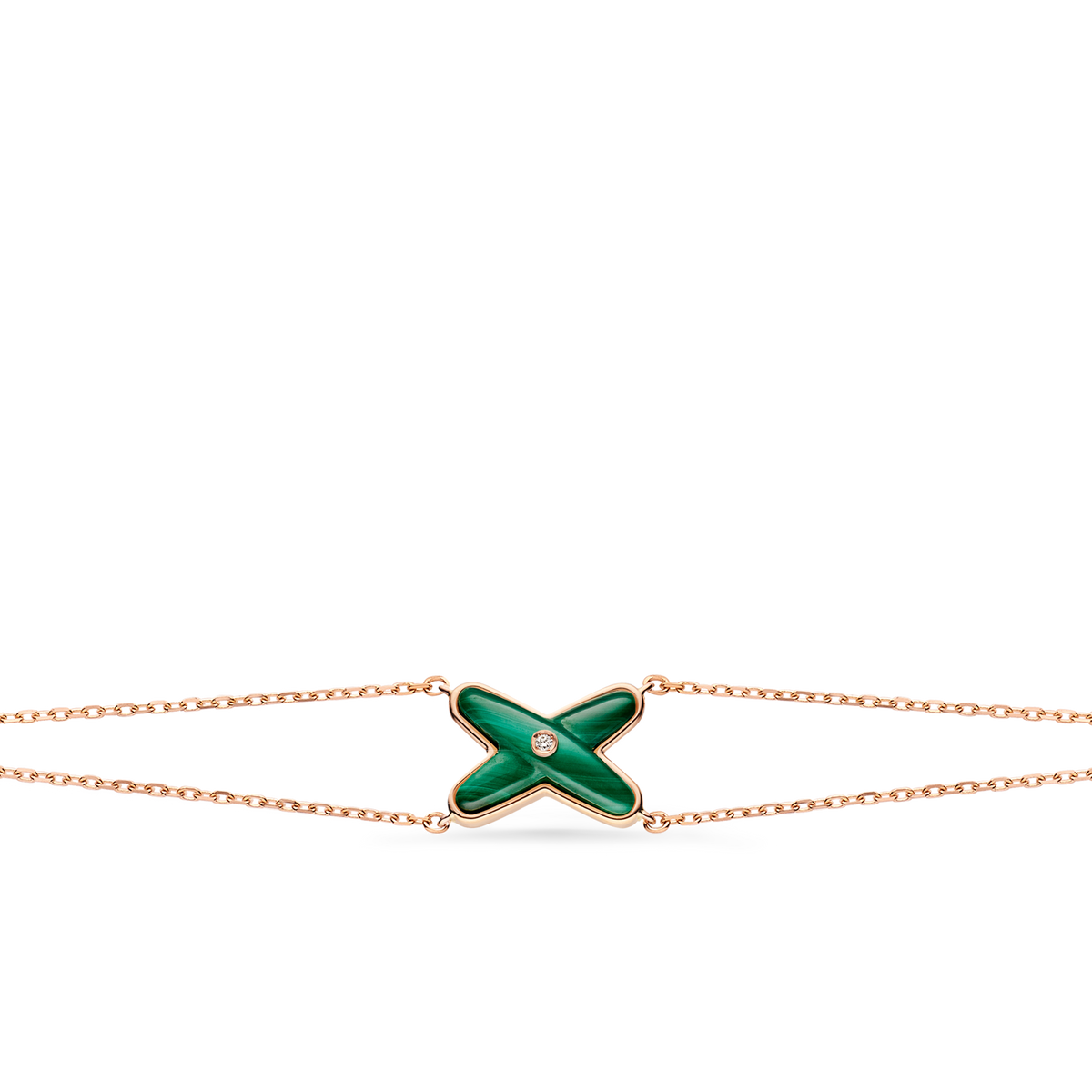 CHAUMET - Liens - 手鏈/手鐲 - 18K玫瑰金手鏈，孔雀石和鑽石 - 083974