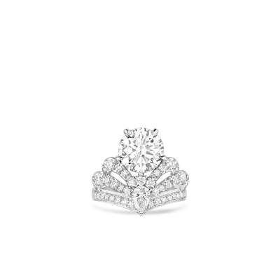 CHAUMET - JOSÉPHINE - RING - Platinum solitaire, 3 carat diamond, diamonds - 084029