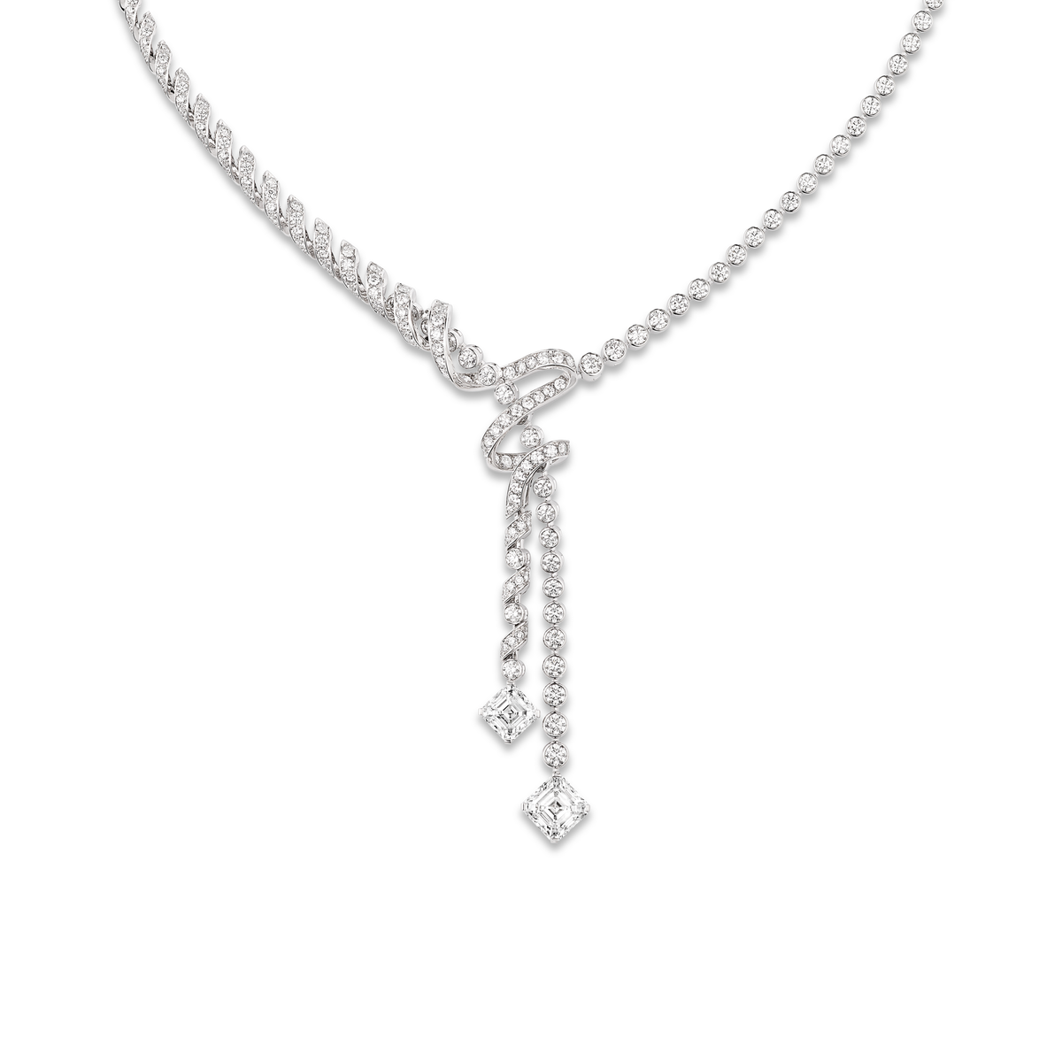 CHAUMET - TORSADE DE CHAUMET - COLLIER - Collier en or blanc, diamants - 084160