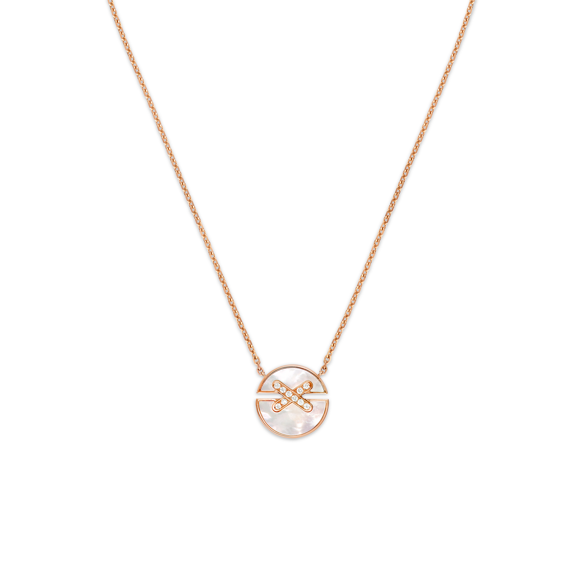 CHAUMET - LIENS - PENDANT - Rose gold pendant, small model, mother-of-pearl and diamonds - 084220