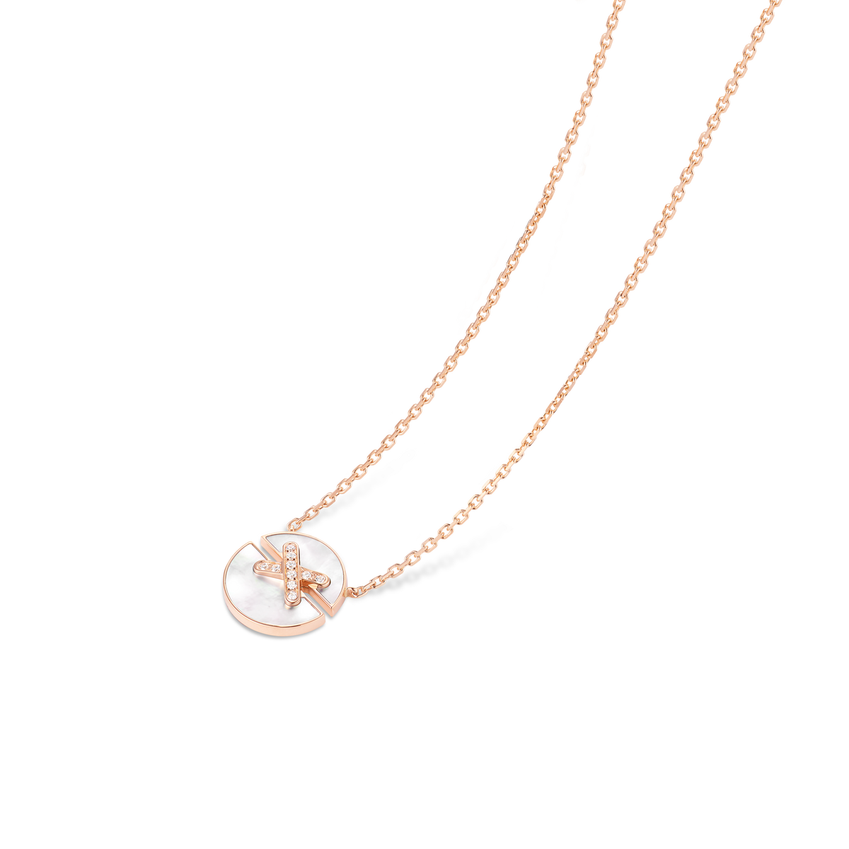 CHAUMET - LIENS - PENDANT - Rose gold pendant, small model, mother-of-pearl and diamonds - 084220