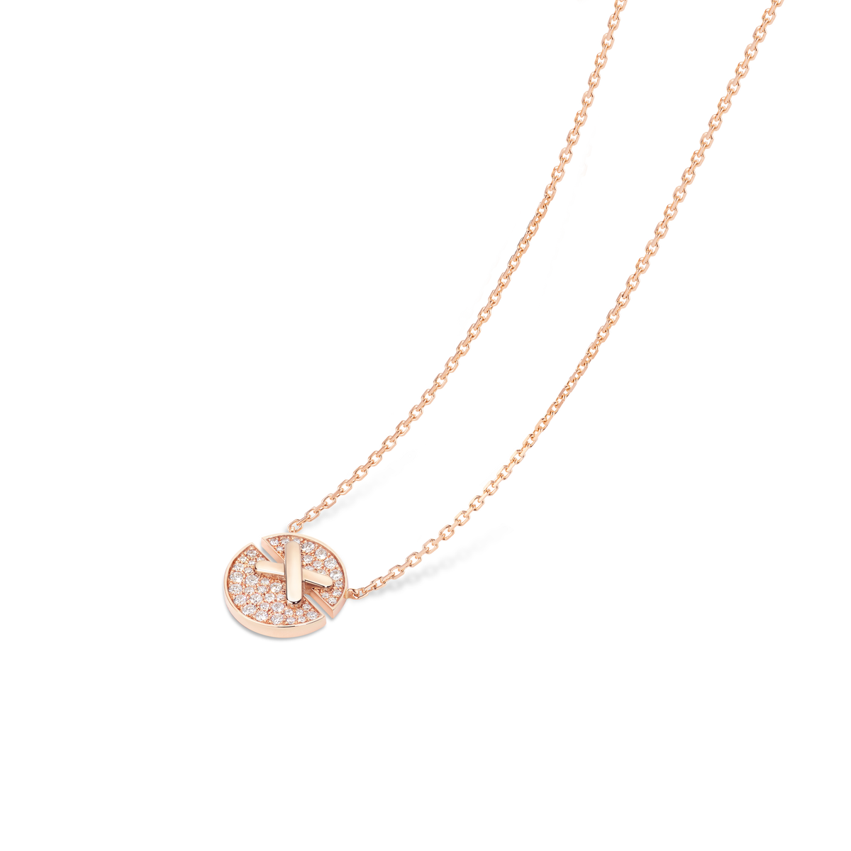 CHAUMET - LIENS - PENDANT - Rose gold pendant, small model, diamonds - 084221