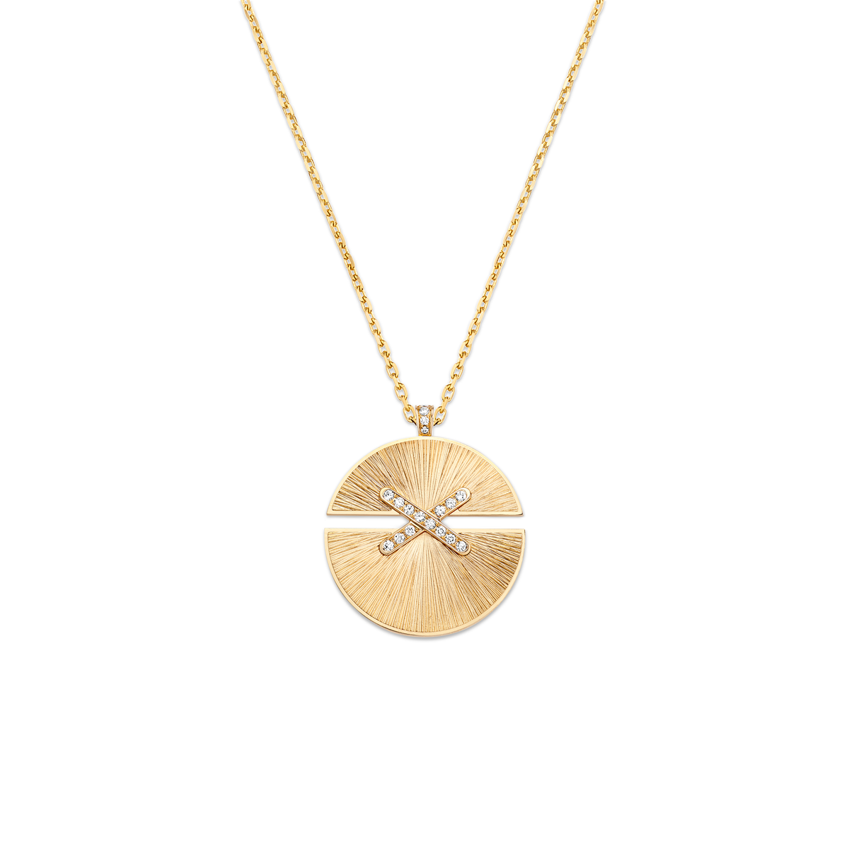 CHAUMET - Liens - 吊墜 - 18K黃金項鏈，大型，鑽石 - 084224