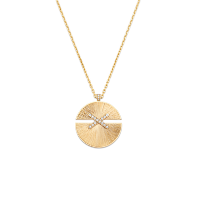 CHAUMET - Liens - 吊墜 - 18K黃金項鏈，大型，鑽石 - 084224