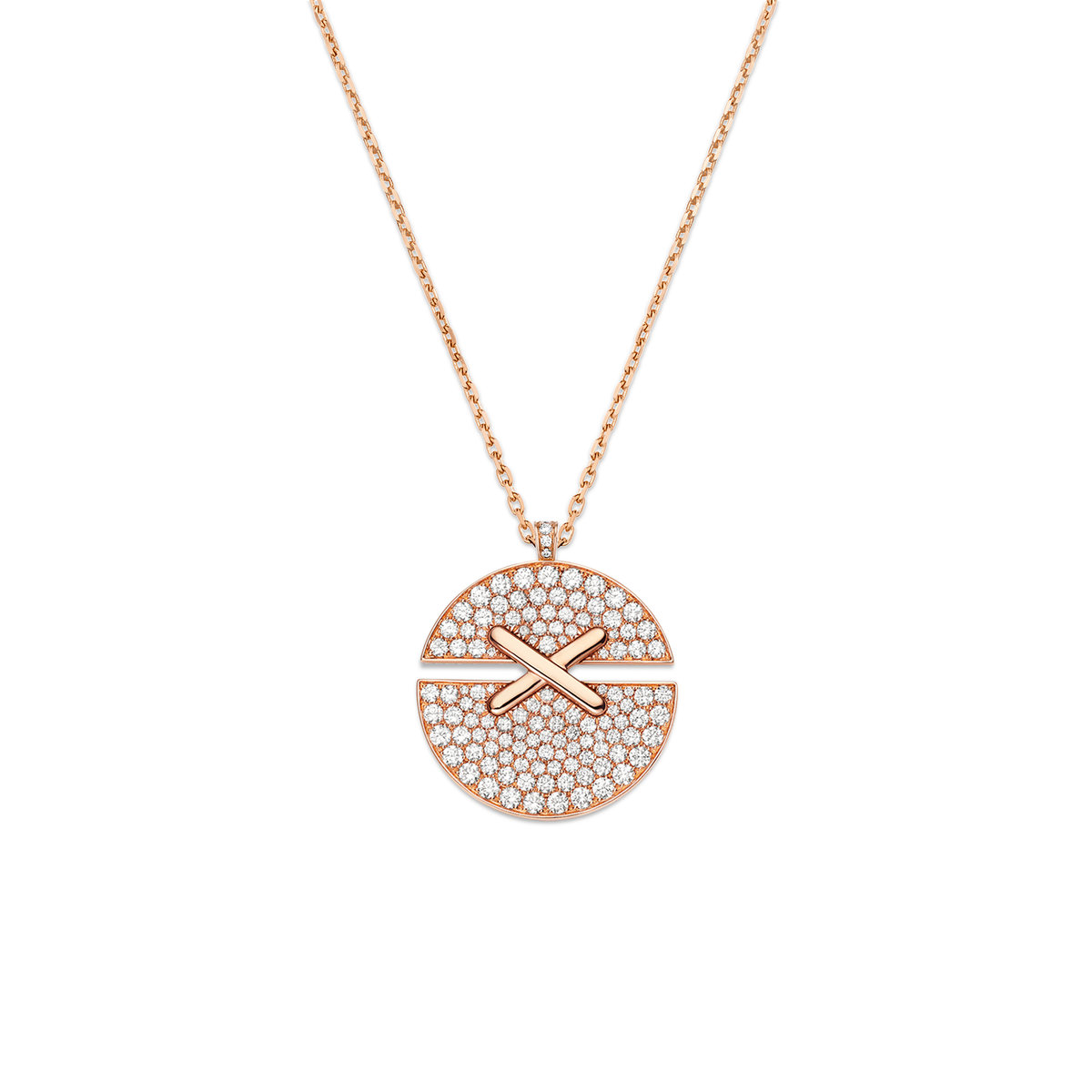 CHAUMET - Liens缘系·一生 - 项链 - 玫瑰金吊坠，大号，钻石 - 084227