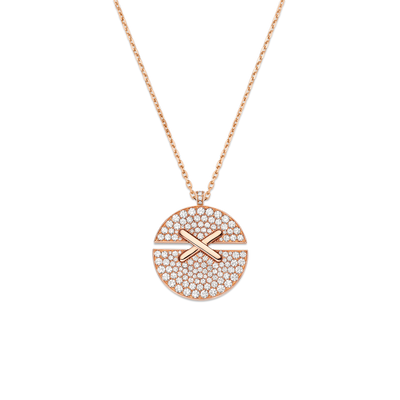 CHAUMET - LIENS - PENDENTIF - Pendentif en or rose, grand modèle, diamants - 084227