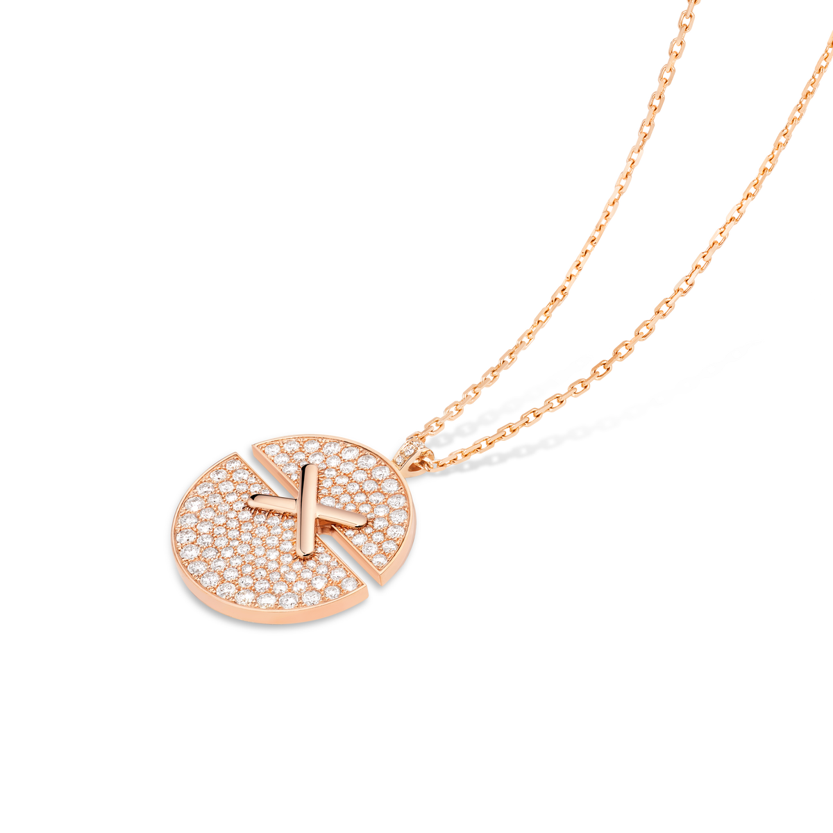 CHAUMET - LIENS - PENDENTIF - Pendentif en or rose, grand modèle, diamants - 084227