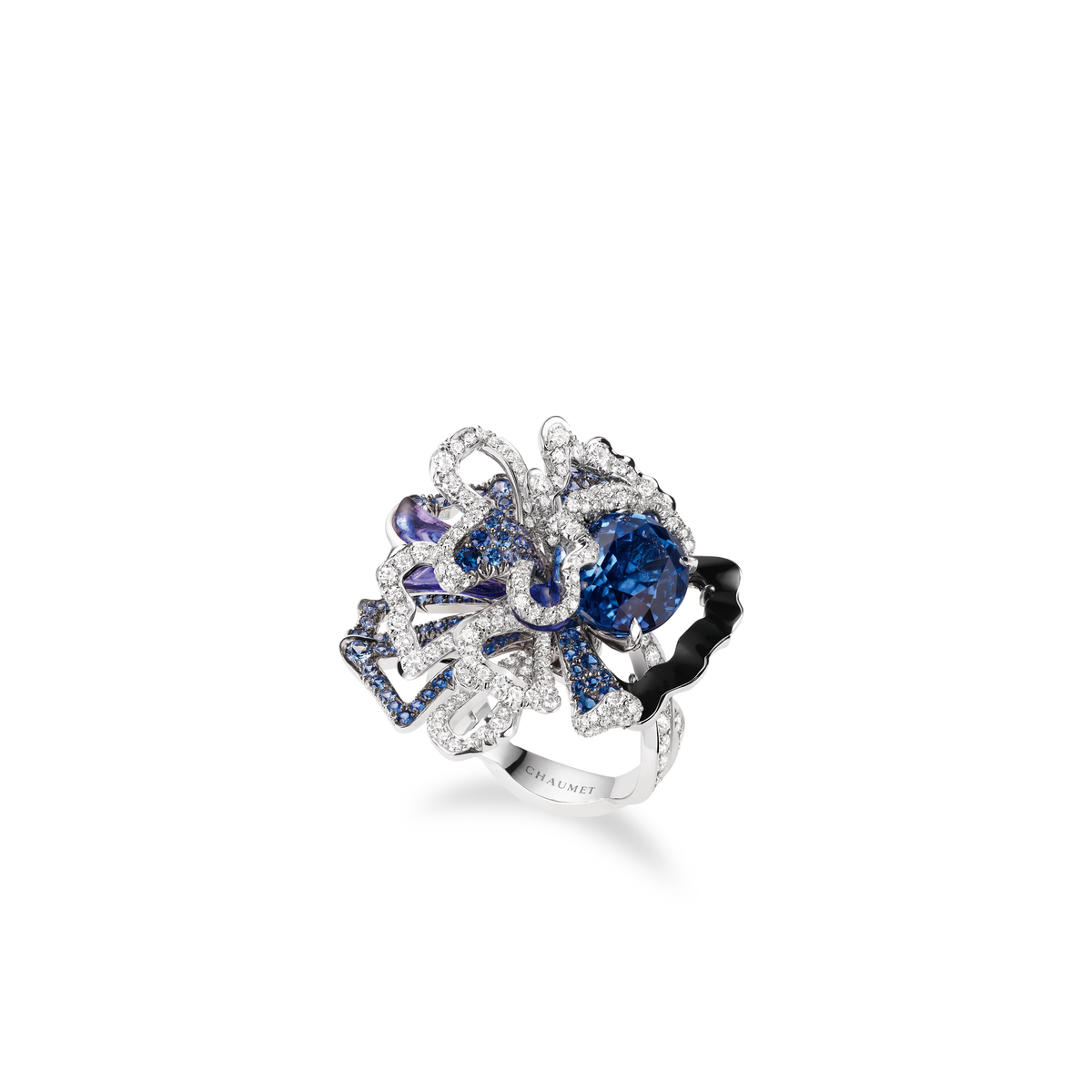 CHAUMET - CAPSULES NATURE - RING - White gold ring, sapphires and diamonds - 084292