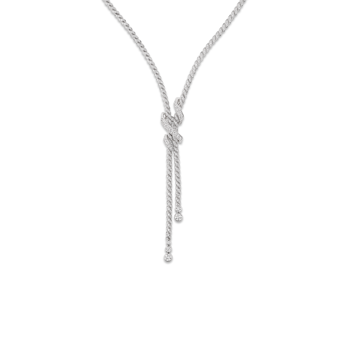 CHAUMET - TORSADE DE CHAUMET - COLLIER - Collier en or blanc, diamants - 084349
