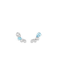 White gold earrings, aquamarines and diamonds