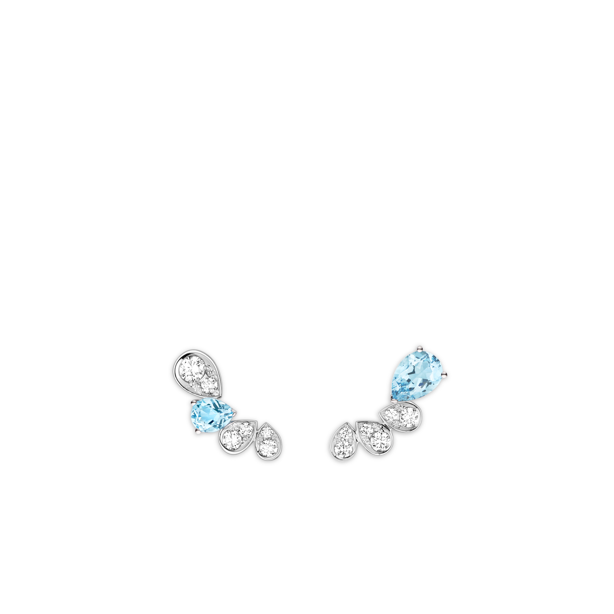 CHAUMET - Joséphine - 耳環 - 18K白金耳環，海藍寶石和鑽石 - 084377