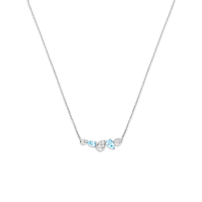 CHAUMET - JOSÉPHINE - PENDANT - White gold necklace, aquamarines and diamonds - 084379
