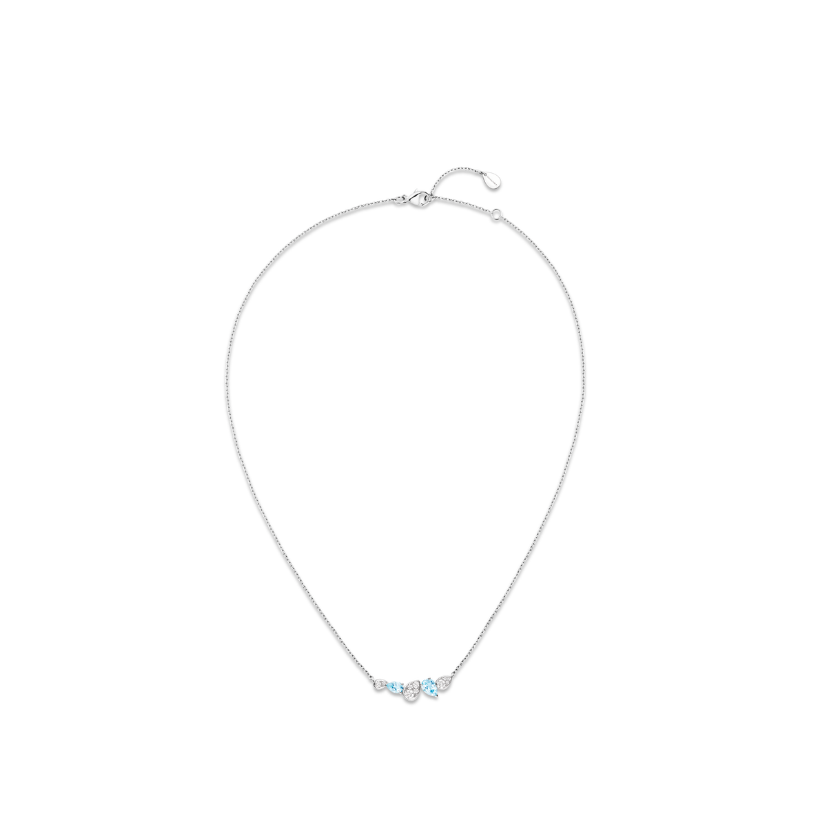 CHAUMET - JOSÉPHINE - PENDANT - White gold necklace, aquamarines and diamonds - 084379