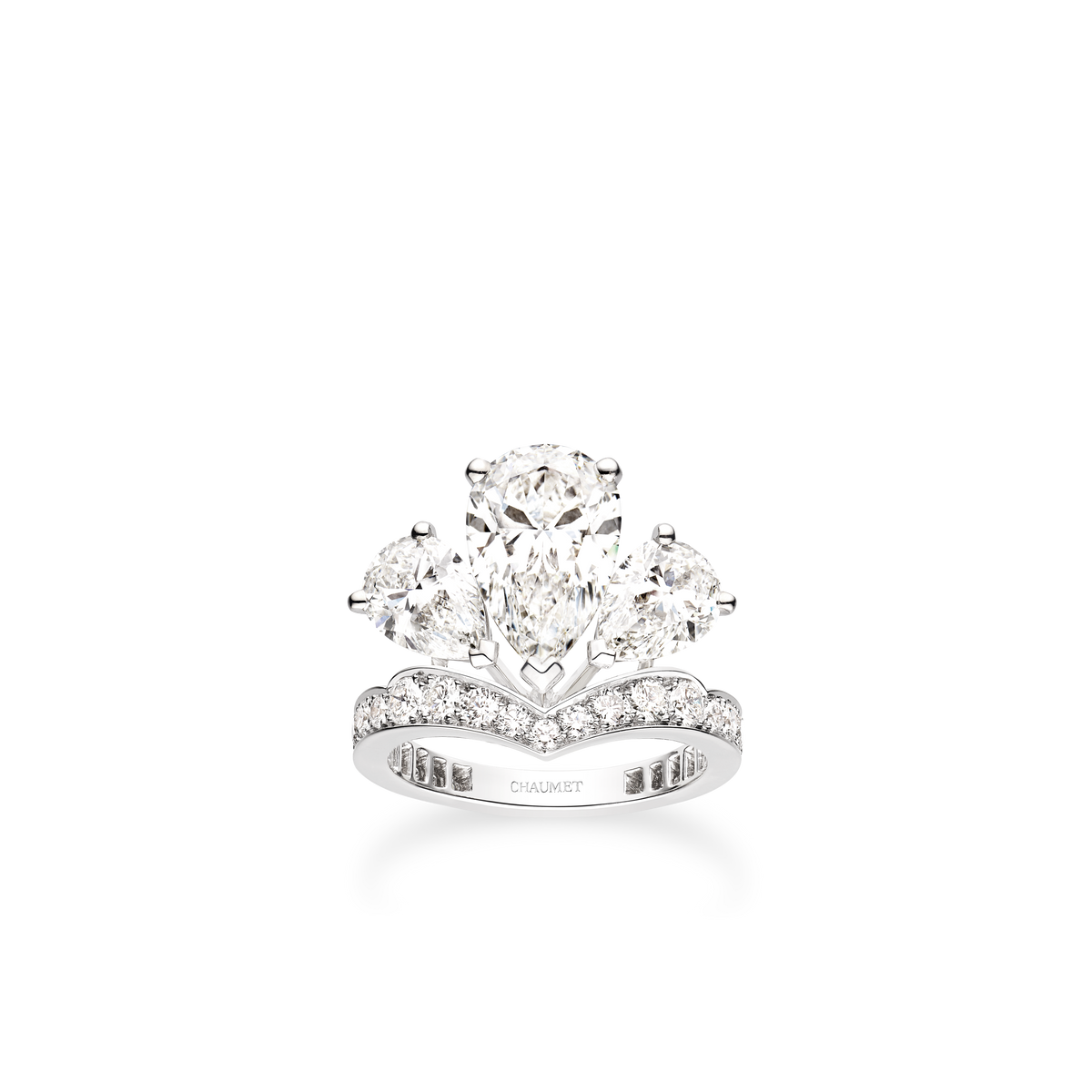CHAUMET - JOSÉPHINE - RING - Platinum ring, 3 carat diamonds, diamonds - 084401