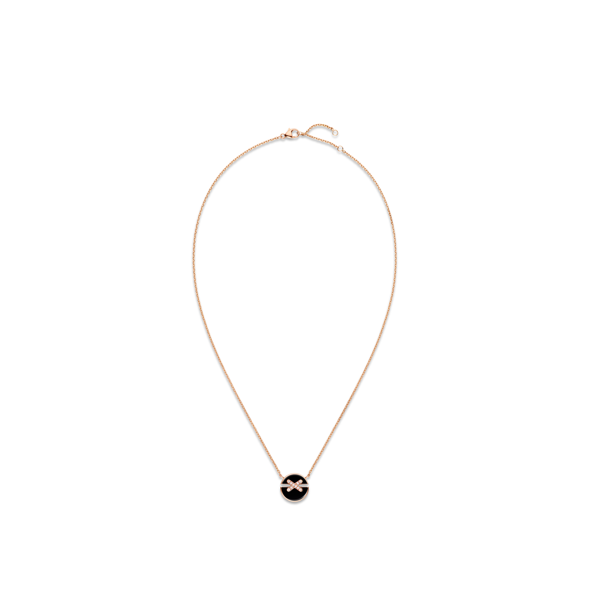 CHAUMET - Liens缘系·一生 - 项链 - 玫瑰金吊坠，小号，缟玛瑙和钻石 - 084426