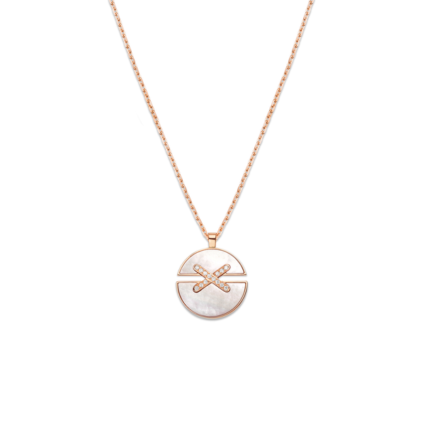 CHAUMET - Liens缘系·一生 - 项链 - 玫瑰金吊坠，中号，珍珠母贝和钻石