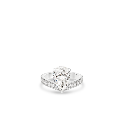 CHAUMET - JOSÉPHINE - RING - Platinum solitaire, 3 carat diamond, diamonds - 084528