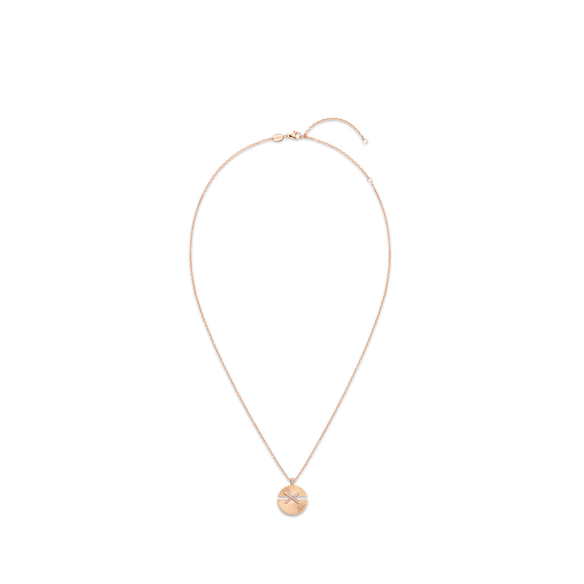 CHAUMET - Liens - 吊墜 - 18K玫瑰金項鏈，中型，鑽石 - 084646