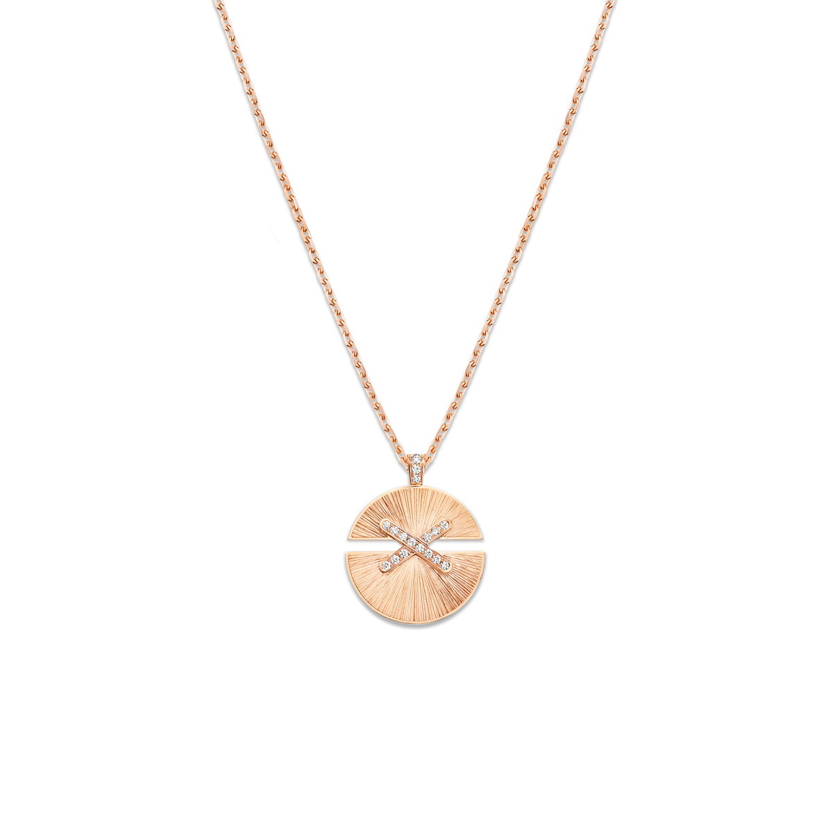 CHAUMET - Liens缘系·一生 - 项链 - 玫瑰金吊坠，中号，钻石 - 084646