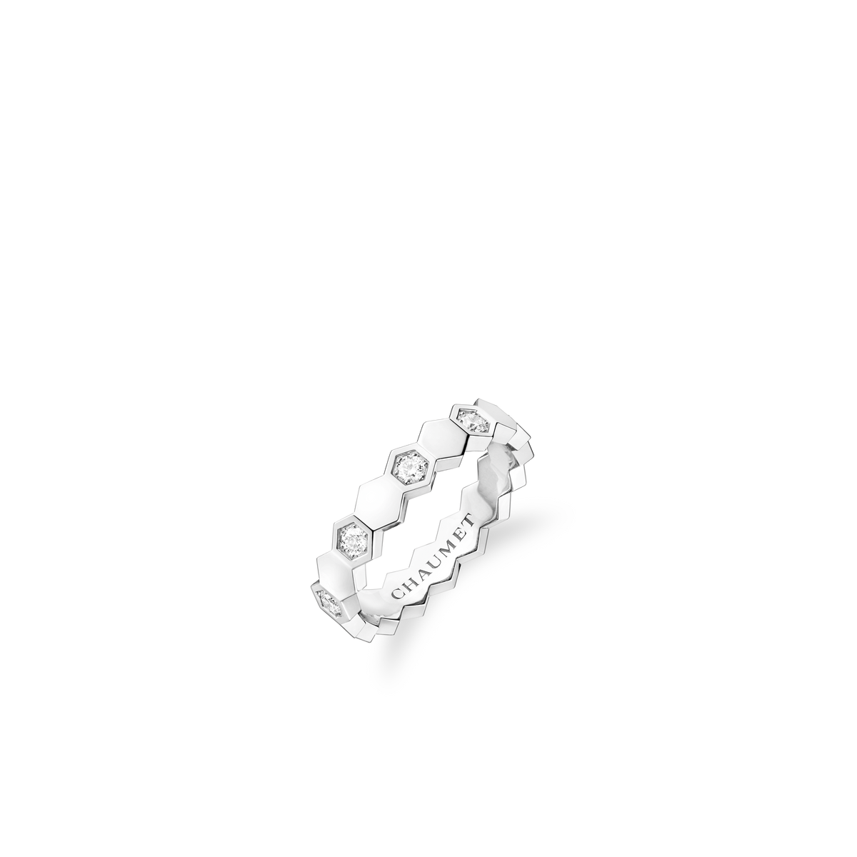 CHAUMET - BEE DE CHAUMET - RING - White gold ring 4mm, diamonds - 084676