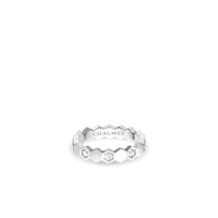 White gold ring 4mm, diamonds