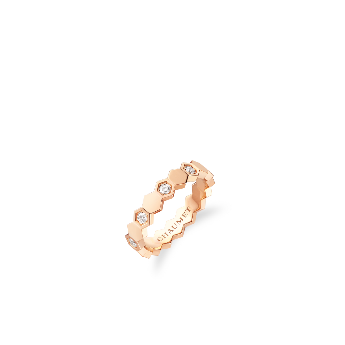 CHAUMET - BEE DE CHAUMET - RING - Rose gold ring 4mm, diamonds - 084677