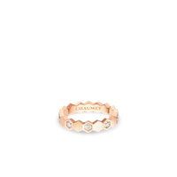 Rose gold ring 4mm, diamonds
