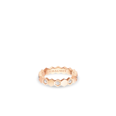 CHAUMET - BEE DE CHAUMET - RING - Rose gold ring 4mm, diamonds - 084677